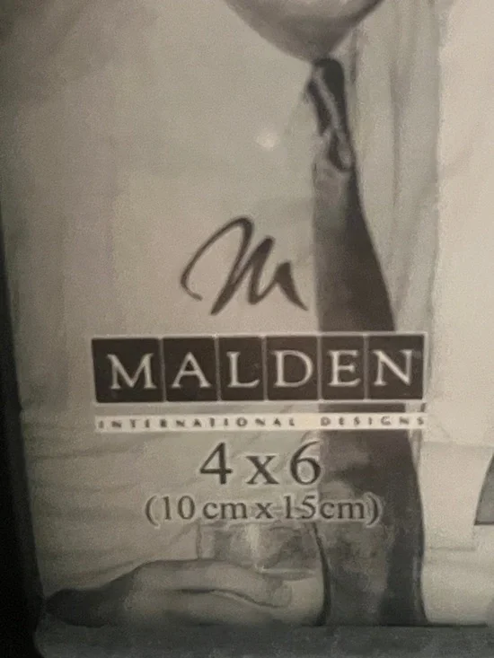 Malden Black Rectangular Photo Frame with Script Logo Insert - Picture 2 of 8